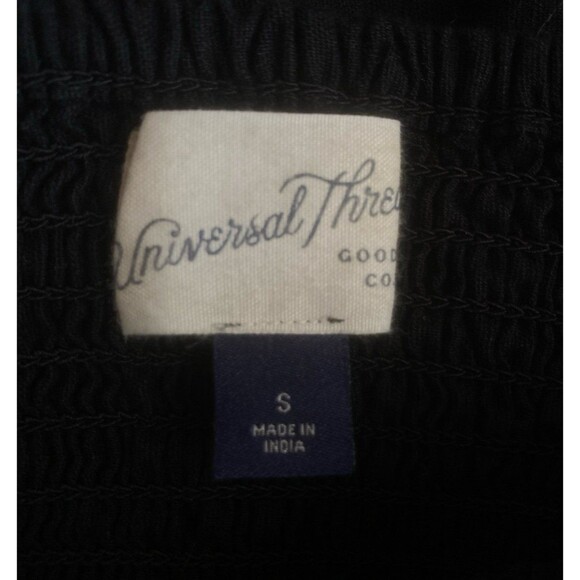 Universal Thread Smocked Linen cotton blend Midi Sundress Black size small - Picture 11 of 13